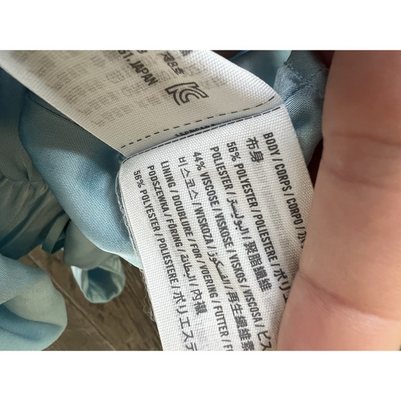 Abercrombie and Fitch One Shoulder Satin Knotted Midi Dress Small TALL Blue - Picture 8 of 11